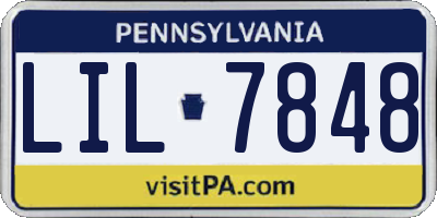 PA license plate LIL7848