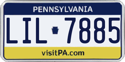 PA license plate LIL7885