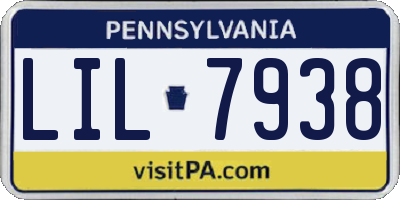 PA license plate LIL7938