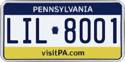 PA license plate LIL8001