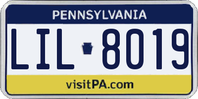 PA license plate LIL8019