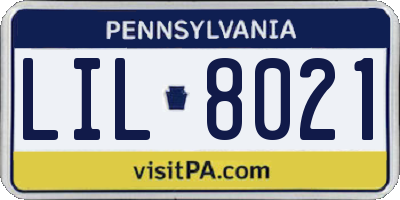 PA license plate LIL8021