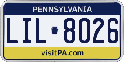 PA license plate LIL8026