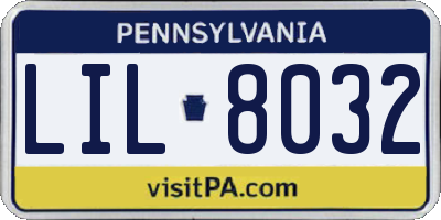 PA license plate LIL8032