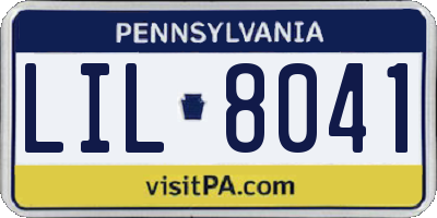 PA license plate LIL8041
