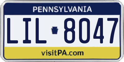 PA license plate LIL8047