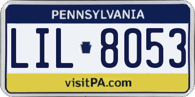 PA license plate LIL8053