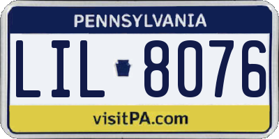 PA license plate LIL8076