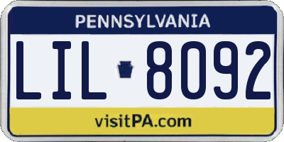 PA license plate LIL8092