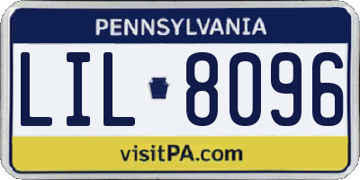 PA license plate LIL8096