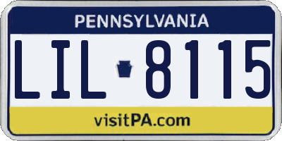 PA license plate LIL8115