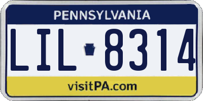 PA license plate LIL8314
