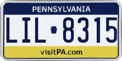 PA license plate LIL8315