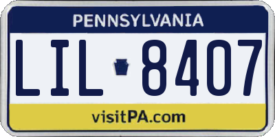 PA license plate LIL8407