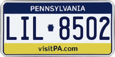 PA license plate LIL8502