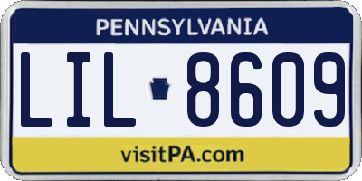 PA license plate LIL8609