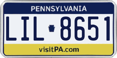 PA license plate LIL8651