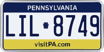 PA license plate LIL8749