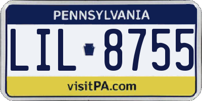 PA license plate LIL8755
