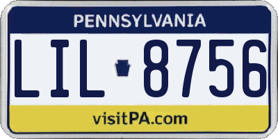 PA license plate LIL8756