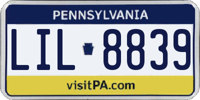 PA license plate LIL8839