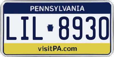 PA license plate LIL8930