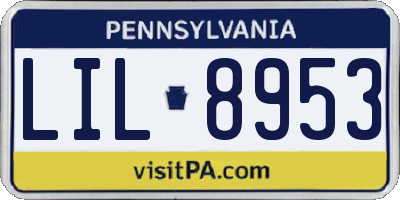 PA license plate LIL8953