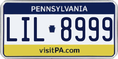PA license plate LIL8999