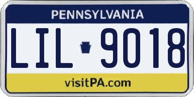 PA license plate LIL9018