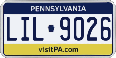 PA license plate LIL9026