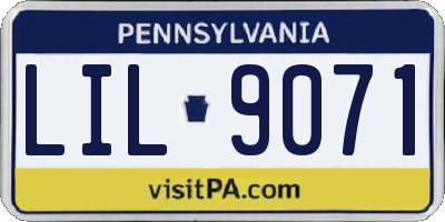PA license plate LIL9071
