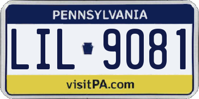 PA license plate LIL9081