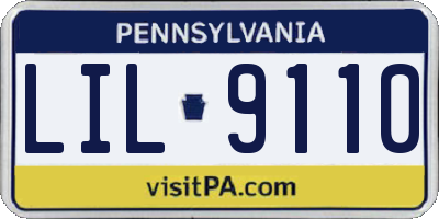 PA license plate LIL9110
