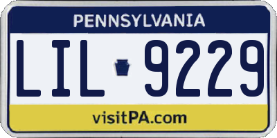 PA license plate LIL9229