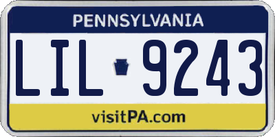 PA license plate LIL9243