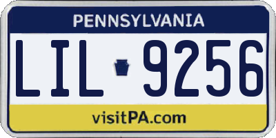 PA license plate LIL9256