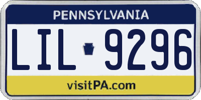 PA license plate LIL9296