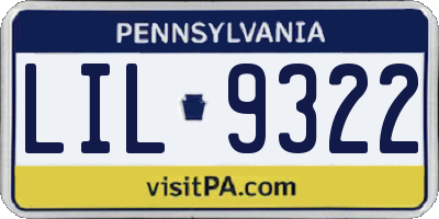 PA license plate LIL9322