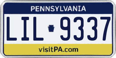 PA license plate LIL9337