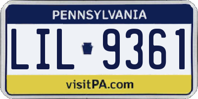 PA license plate LIL9361