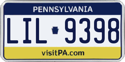 PA license plate LIL9398