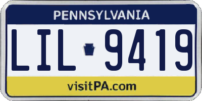 PA license plate LIL9419