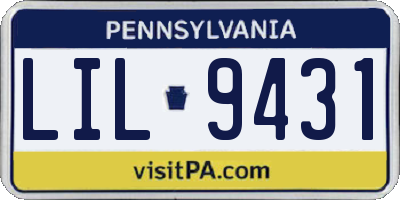 PA license plate LIL9431