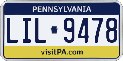 PA license plate LIL9478