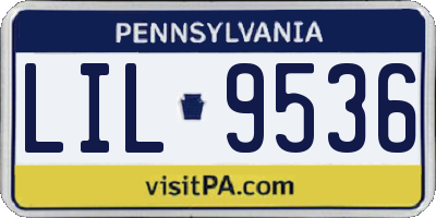PA license plate LIL9536