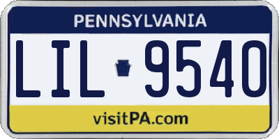 PA license plate LIL9540