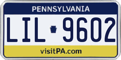 PA license plate LIL9602
