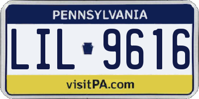 PA license plate LIL9616