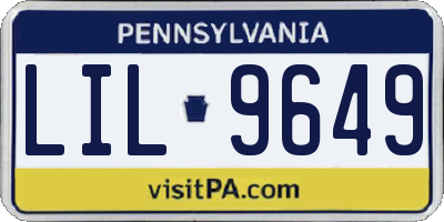 PA license plate LIL9649