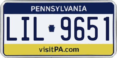 PA license plate LIL9651